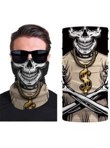 Outdoor Sports Skeleton Pattern Multifunctional Neck Gaiter, Face Mask, Headband - UV Protection, Breathable, Warm, Windproof, Suitable For Fishing, Cycling - Multicolor - View 15