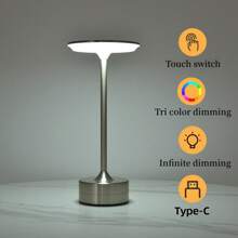 1pc Charging Induction Metal UFO Table Lamp, Camping LED Atmosphere Light, Hotel/Restaurant/Bedroom Decor Lamp, Rechargeable Night Light