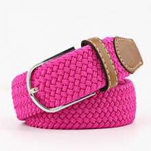 1pc 26-Color 3-Size Elastic Woven Belt (Width 3.3CM, Length 107-130CM), Fashion Sports Belt For Men