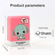 Timbro personalizzabile con nome cartoni animati per abbigliamento, scarpe, lunch box, zaini - in plastica resistente, inchiostro nero impermeabile, facile da usare, senza piume, ideale per articoli scolastici e da ufficio