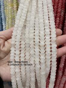 50/100pcs 5mm X 8mm Imitation Jade, Agate, Abacus Beads, Loose Beads, Wheel Beads, Spacer Beads For DIY Jewelry Making, Bracelets, Keychains, Necklaces, Crafts Decoration, Colorful Beads Material To Inspire Your Creative Designs