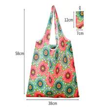 Borsa della spesa riutilizzabile, compatta e pieghevole, leggera e resistente, lavabile e pieghevole, design geometrico classico, borsa regalo con fascia elastica e borsa per riporre