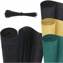 JOIEYOU Sichtschutzmatte PVC Sichtschutzzaun Sichtschutz, Balkonverkleidung Sichtschutz mit Kabelbindern Privatsphäre PVC Zaun Windschutz Blickdicht - Grau - Übersicht 1
