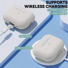 Soft Silicone Protective Case With Lanyard And Cleaning Kit Compatible With Airpods Pro 2nd Generation, Comprehensive Protection Compatible With Airpods Pro 2 - White - View 5