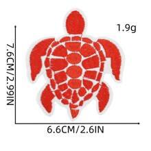 Bunter gestickter Schildkröten Aufnäher, Schildkröten Bekleidungszubehör Schmuck, niedlicher Stickerei Aufnäher