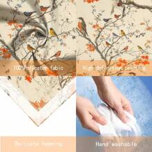 1 件春夏桌布 60x84 英寸矩形，浓郁复古风格花卉图案桌布，适合派对野餐晚餐装饰 - 彩色 - 查看 9