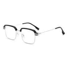 1 Pair Men's Fashion Semi-Rimless Eyeglasses, Vintage Classic High-End Artistic Style Eyebrow Glasses Frame