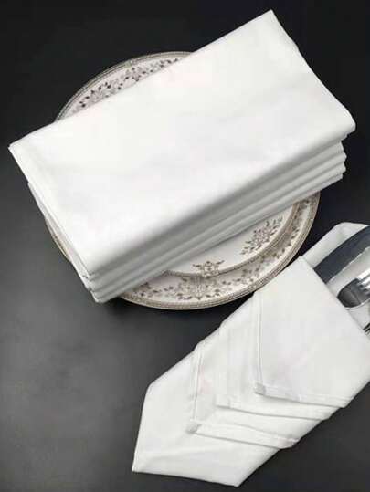 1/6/10pcs White Contemporary Simple Decorative Napkins