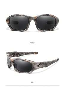 1pc Men's Polarized Tactical Ballistic Shooting Glasses, Vintage Windproof Driving Fishing Glasses