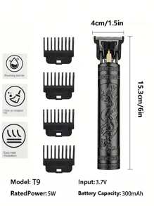 Portable Lithium Battery Hair Clipper Electric Clipper T9 Hair Clipper Engraving Oil Head Shaver Bald Head Household Electric Clipper Haircut Machine