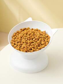 1pc Plastic Raised Pet Bowl, Non-Slip Tilted Cat/Small Dog Feeding Bowl, Comfortable Neck Design, Cute Home Use Pet Supplies - Multicolor - View 14