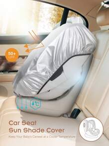 1pc Grey Baby Car Seat Sun Shade Cover & Heat Shield Cover