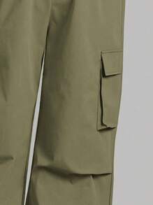 Tween Girl Letter Graphic Print Short Sleeve Top And Cargo Pants Set