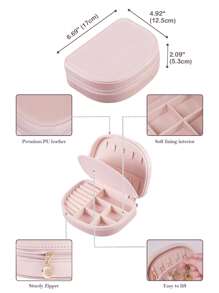 1pc Travel Jewelry Box, Small Jewelry Box, Jewelry Storage & Organizer Box, Portable Mini Jewelry Travel Case, Multilayer Design To Maximize Space, Compact & Space-Saving, Suitable For Women's Earrings, Necklaces, Rings, Bracelets And Other Small Valuables, Essential For Travel, Home Storage, Best Gift For Birthday, Valentine's Day, Mother's Day, Christmas, Thanksgiving, Wedding - Multicolor - View 4