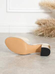 Damskie modne czerwone sandały na obcasie z okrągłym noskiem, wygodne i uniwersalne, wiosna/lato