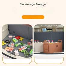 Foldable Car Trunk Storage Box, Cartoon Bear Design, Large Capacity Felt Storage Basket, Auto Organizer