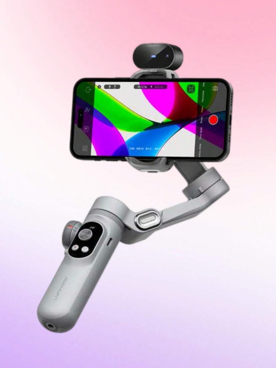Pro Gimbal With AI Tracker Gimbal Stabilzier Portable Handheld Gimbal Stabilizer Foldable Selfie Vlog Auto-Follow Rotation Auto Face Tracking Smart 3 Axis Gimbal For All Phones Compatible With Iphone Android Phone Mobile Phone ,Camera Intelligent Follow Camera Phone Holder, 360 ° Rotation Suitable For Summer Vaction, Travel Holiday, Live Streaming,Vlog,Family Gatherings,For Handheld Selfie,Outdoor Activities, Interviews - Dark Grey - View 1