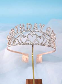 1pc Minimalist Headpiece Crown Design Hair Accessory, Elegant Princess Headband Headpiece, Stylish Crown Hair Adornment For Women, Suitable For Weddings, Galas, Birthday Parties, Photo Shoots - Alloy Diamond Crown, Events & Cosplay Accessories