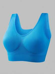 3pcs/Set Women Plus Size Sports Bra Set, Solid Color Seamless Padless Multifunctional Sports Bra - Multicolor - View 4