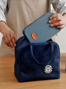 1pc Mom Bag Baby Food Bag, Parent-Child Picnic Lunchbox Storage Bag, Small Cartoon Handbag, Travel Lunch Tote, Portable Insulated Lunch Bag (Style & Color Random)