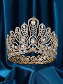 Crown For Women, Baroque Queen Crown - Crystal Gold Tiara For Wedding Birthday Topper, Queen Crown For Costume Party Prom Gift - Multicolor - View 19