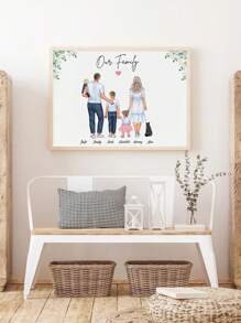 1 pieza Impresión personalizada con diseño de familia Impresión de arte de familia personalizada Regalo personalizado para la familia Nuestra impresión de familia Regalos personalizados para la familia Cumpleaños Graduación