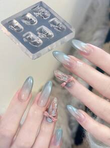 1 Stück 3D Schleifen-Nagel-Schnitzform, Relief Schleifenmuster Design Vorlage, DIY Nail Art Ausformungswerkzeug, Nagelzubehör, Nagelwerkzeuge, Nail Art Werkzeuge, Schulanfang, Nägel, Nagelwerkzeuge für Aufklebe-Nägel