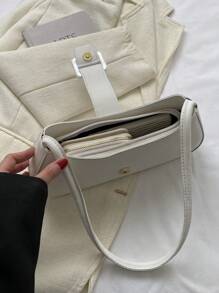 2025 New Cross-Border Chic Fashion Letter Handbag For Women, Minimalist Underarm Bag, French Niche Elegant Crescent Shoulder Bag