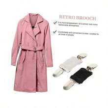 Set Of 3 Vintage Sweater Shawl Clips - Vintage Cardigan Tie Clips For Women And Girls - Perfect For Dress Shirt And Brooch Accessories Women Valentine's Day (Gold, Silver) - Multicolor - View 4