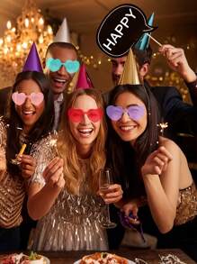 20 件/套心形眼镜，男女款爱心眼镜 - 节日派对用品、圣诞节母亲节毕业典礼夏季生日礼物婚礼海滩返校学校用品房间装饰 - 彩色 - 查看 3