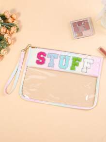 1pc Envelope-Style Semi-Transparent PU Cosmetic Bag/Toiletry Bag, Suitable For Daily Use And Vacation (Accessories Not Included) - Multicolor - View 14
