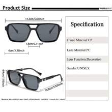 HBK 双梁设计眼镜 大方形 CP+PC 框架 复古装饰眼镜 节日礼物 摄影道具眼镜