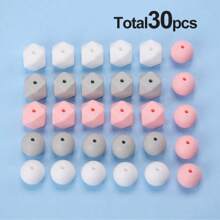 8/30/71pcs Exquisite 3D Floral Silicone Focal Beads Set - With Roses, Poppies, Round & Hexagonal, 1.0 - 2.0mm Delicate Size, Ideal For DIY Jewelry, Creative Necklaces, Bracelets, Pen & Keychain, Versatile Choice For Jewelry DIY