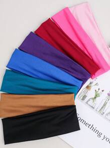 1PC Custom Solid Color Wide Headbands For Women, Cross Tie Hair Accessories For Sports, Yoga, Fashionable Girls' Turban Casual