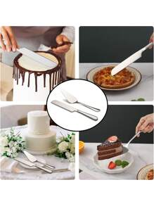 1/2pcs Gold Cake Knife And Shovel Set,Stainless Steel Cutlery,Cake Cutlery Knife And Shovel,Cake Cutting Set,Cheese Bread Knife And Shovel Set,Stainless Steel Knife Set For Weddings, Engagement, Birthday Part,Suitable For Pizza, Cake, Pie, Bread - Multicolor - View 11