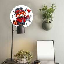 Wedding Red Panda, Minimalist Wall Clock, Modern Minimalist Decor, Bathroom Decor And Accessories, Funny Novelty Gift For Family