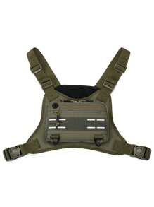 1pc Men's Water Resistant Chest Bag, Lightweight, Front Chest Pack For Running, Cycling, Workouts With Phone Holder And Extra Storage Suitable For Teen Summer Casual Outdoor Athletic Or Vacation Travel Or Graduation Gifts Or Birthday Dress Accessories Streetwear - Multicolor - View 8