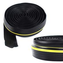 Rainaut 20Ft Garage Door Floor Strip Bottom Seal Threshold Rubber Weather Replacement US [Gift For Family&Friends] - Black+Yellow - View 3