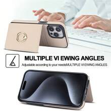Wallet Case With Card Holder, 360° Rotation Ring Kickstand Magnetic Clasp And Durable Shockproof Cover For IPhone 16 15 14 13 12 11 Pro Max SE 2022 - trắng - Xem 4