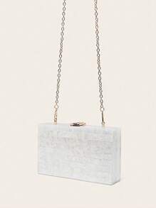 Women's Acrylic Patchwork Mini Clutch - White - View 5