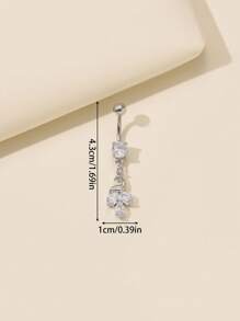 1 件女士时尚肚脐环，带长流苏，肚脐穿孔首饰，适合日常佩戴 - 銀色 - 查看 3