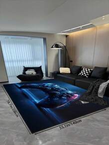 1 Stuk Blauw Afstandsbediening Thema Jongenskamer Spel Tapijt, Geschikt Voor Spel Kamers, E-Sports Kamers, Spel Bediening Gebied Tapijt, Speler Slaapkamer Woonkamer Deurmatten, Oefen Tapijten, Cyberpunk Ontwerp Binnen Gebied Tapijten, Geschikt Voor Het Decoreren Van Geschenken In Tiener- En Volwassenenkamers. Anti Slip En Anti Fouling, Geschikt Voor Gebruik In Alle Seizoenen En Vakanties.