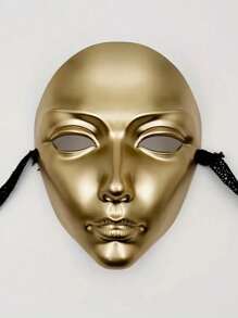 1pc Women's Gold Full Face Mask - Fashionable For Street Dance And Halloween Accessories, Smooth PP Material, Suitable For Parties And Events, Street Dance Gear | Bold Design | Fashionable Performance, Halloween Costume Solid Color Party ABS Plastic (ABS Resin) Mask, All Season - Multicolor - View 10