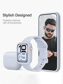 12个可爱紫色硅胶手表壳，兼容38/40/41/42/44/45/49mm表盘，适用于 Ultra/SE/8/7/6/5/4/3/2/1