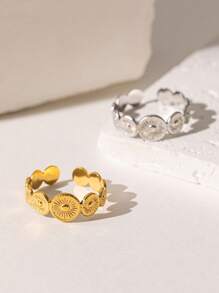 1pc Adjustable Stainless Steel Hip Hop Ring - Stainless Steel Ring - View 9