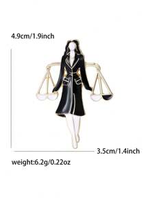 Fashionable Enamel Female Lawyer Brooch For Women Men Dress Suit Accessories Party Banquet Gift