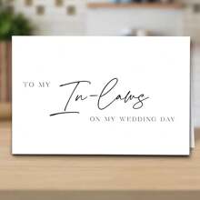 1pc Wedding Card For In-Laws, "TO MY In-Laws ON MY WEDDING DAY", Inviting In-Laws To The Wedding