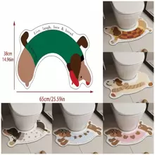 1 件可爱腊肠犬硅胶垫，防溅 U 型浴室地毯，家用可水洗，柔软针织，手工制作，无纺布，防滑，易于清洁，3.5 厘米厚房间装饰浴室配件返校入口装饰浴室厨房装饰 - 彩色 - 查看 3