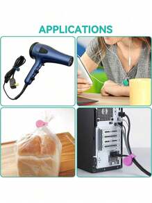 Magnetic Cord Ties Silicone Magnetic Cable Organizer Clips Adjustable Cord Management Straps For Headphones, USB Wires - Multicolor Cable Ties Without Battery - Reusable Silicone Cable Organizers For Bundling And Organizing Wires, Holding Stuff, And Fridge Magnets - Multicolor - View 5