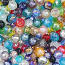 100 件 10 毫米混色 96 面玻璃珠适用于 DIY 手链、珠宝、钥匙扣吊坠、服装配饰和其他材质装饰珠 - 10mm96面珠子 - 查看 8